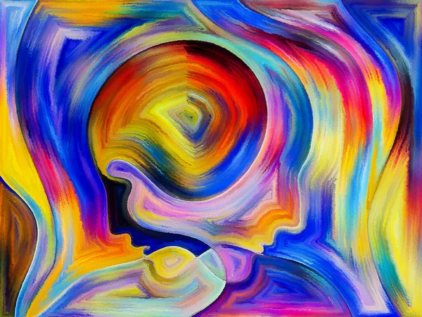 Abstract Painted Design Human Heads Subject Karma Fate Destiny — Stock Photo, Image