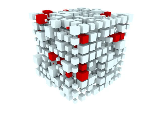 Rendering Cubo Frammentato Dai Colori Vivaci Materia Informazione Costruzione Conservazione — Foto Stock