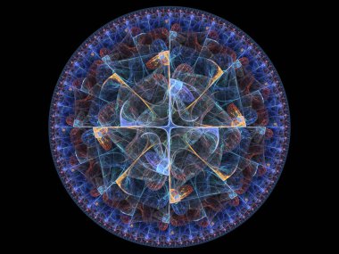 Grafik tasarım ve sanatta kullanılmak üzere karmaşık fraktal desenlerin yüksek çözünürlüklü çizimi