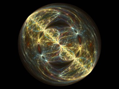 Grafik tasarım ve sanatta kullanılmak üzere karmaşık fraktal desenlerin yüksek çözünürlüklü çizimi