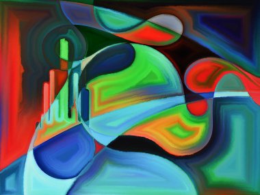 Uçak bölümü serisi. Sanat, resim, tasarım ve eğitim projeleri için bir zemin olarak soyut biçimlerin ve şekillerin kompozisyonu