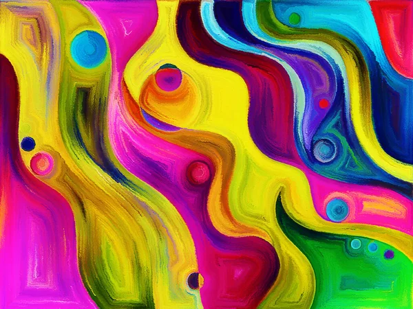 Fluid Abstract Forms Executed Vivid Paint Art Style Reminiscent Watercolor — Stock Photo, Image