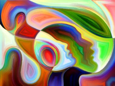 Romantizm, ilişki ve aşk konularındaki kadın ve erkek profillerinin çizimi.