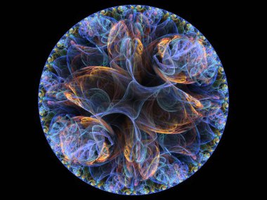 Grafik tasarım ve sanatta kullanılmak üzere karmaşık fraktal desenlerin yüksek çözünürlüklü çizimi