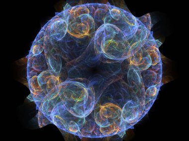 Grafik tasarım ve sanatta kullanılmak üzere karmaşık fraktal desenlerin yüksek çözünürlüklü çizimi