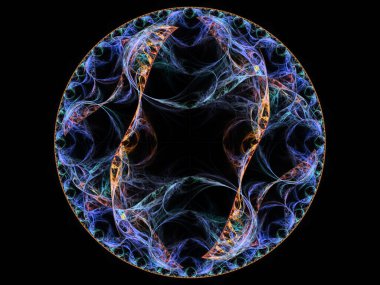 Grafik tasarım ve sanatta kullanılmak üzere karmaşık fraktal desenlerin yüksek çözünürlüklü çizimi