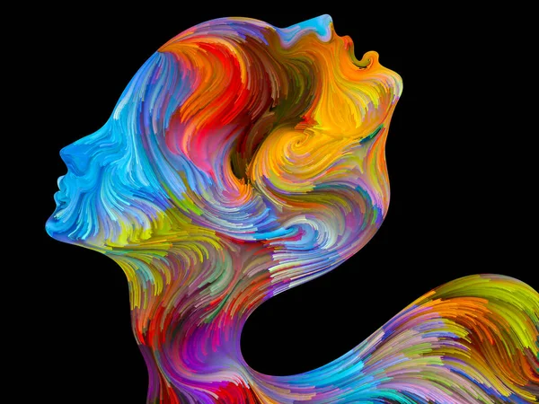 Zusammenspiel Farbenfroher Und Surrealer Menschlicher Profile Zum Thema Liebe Leidenschaft — Stockfoto