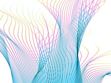 Grid Worlds İki serisi. Geometri, matematik, bilim, teknoloji ve eğitim konularındaki siyah arkaplana karşı parlak fraktal çizgilerin düzenlenmesi