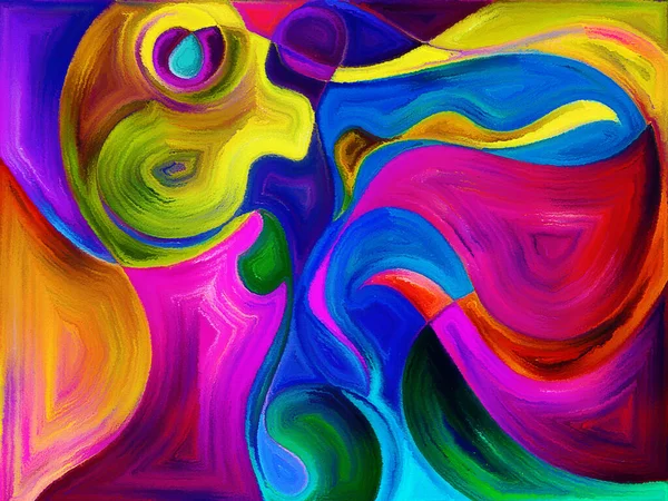 Fluid Abstract Forms Executed Vivid Paint Art Style Reminiscent Watercolor — Stock Photo, Image