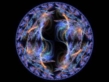 Grafik tasarım ve sanatta kullanılmak üzere karmaşık fraktal desenlerin yüksek çözünürlüklü çizimi