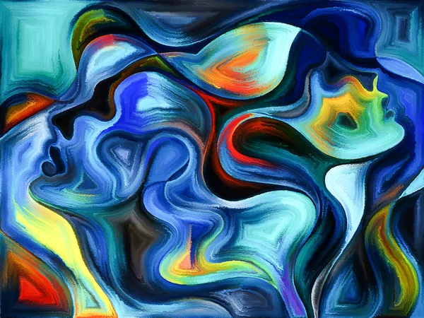 Kleuren Van Unity Series Abstracte Samenstelling Van Kleurrijke Surrealistische Menselijke — Stockfoto