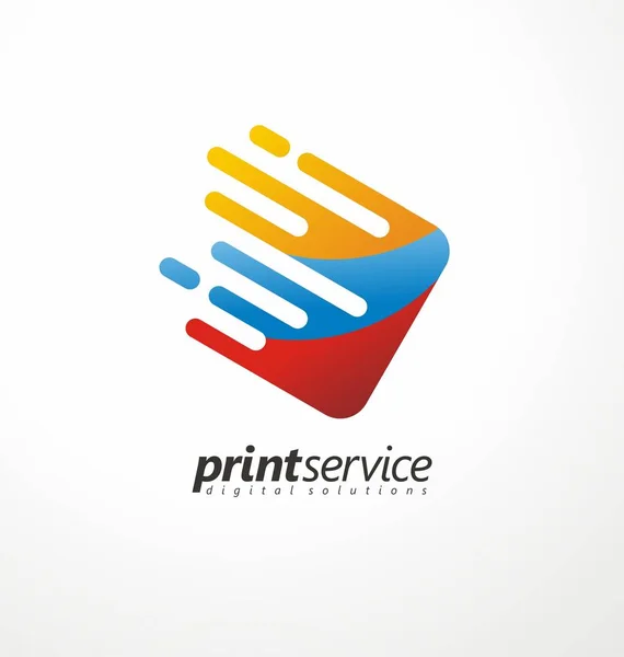 Printing Office Logo Designidé — Stock vektor