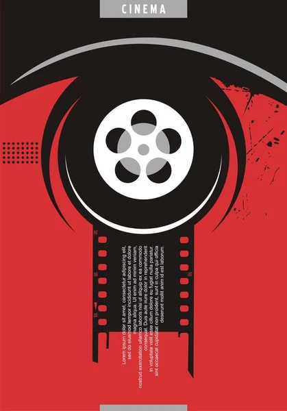 Cinema Poster Ontwerp Film Festival Flyer Film Advertentie Met Menselijk — Stockvector