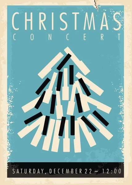 Concierto Navidad Retro Cartel Diseño Idea Ingenio Árbol Navidad Hecho — Archivo Imágenes Vectoriales