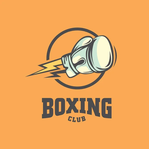 Boxe Clube Logotipo Design Esporte Símbolo Vector Ícone Arte Marcial — Vetor de Stock