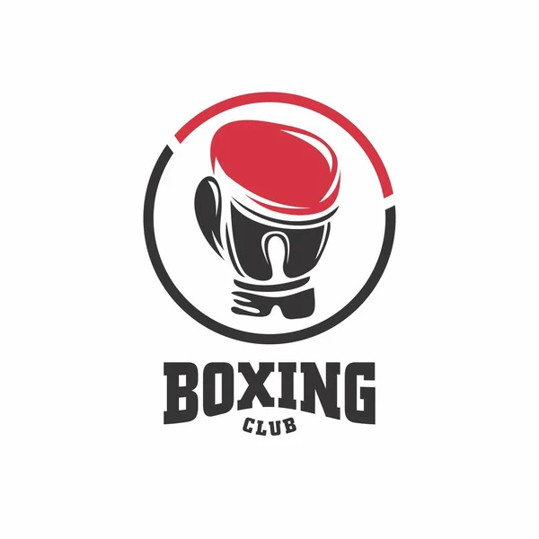 Boxclub Vektor Symbol Mit Boxhandschuh Kreis Rote Und Schwarze Sport — Stockvektor