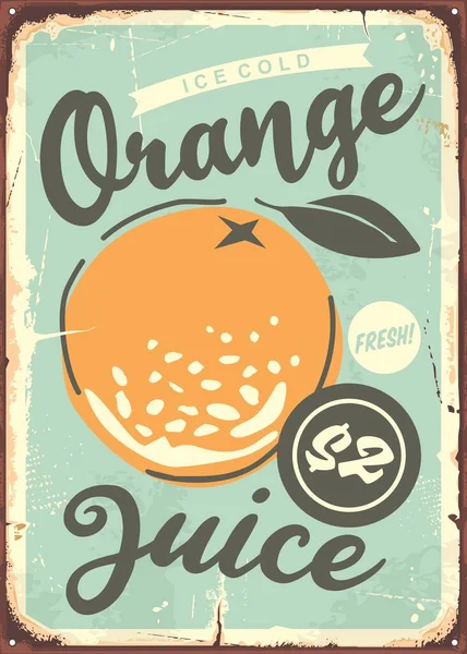 Orange Poster Design Juicy Orange Middle Vector Illustration — Stock Vector