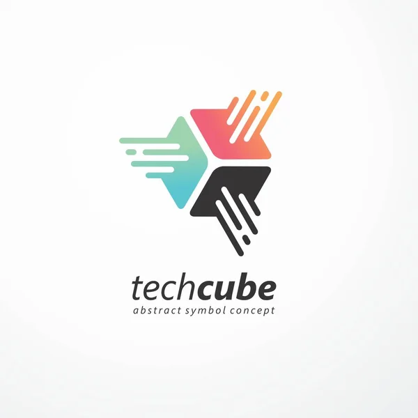 Tech Cube Logo Design Internet Technology Business Abstract Symbol Concept — Stock Vector