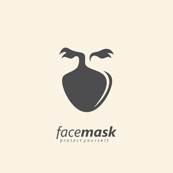 Conception Logo Masque Facial Pour Protection Contre Virus Couronne Symbole — Image vectorielle