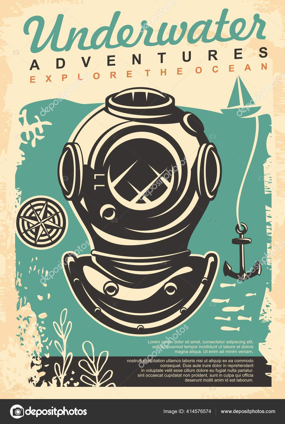 Underwater Adventures Retro Poster Brochure Design Explore Ocean Vintage Flyer Vector Image By C Lukeruk Vector Stock Underwater Adventures Retro Poster Brochure Design Explore Ocean Vintage Flyer Vector Image By C Lukeruk Vector Stock