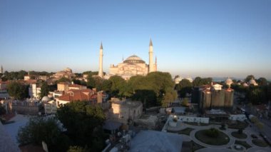 Geç öğleden sonra timelapse, Sultanahmet bölgesinde, Aya Ayasofya Camii, Istanbul