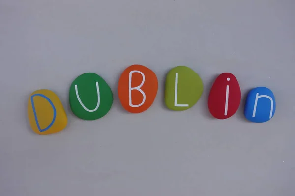 Dublin Main City Ireland Souvenir Colored Stones White Sand — Stock Photo, Image