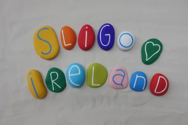 Sligo Ireland Souvenir Colored Stones White Sand — Stock Photo, Image