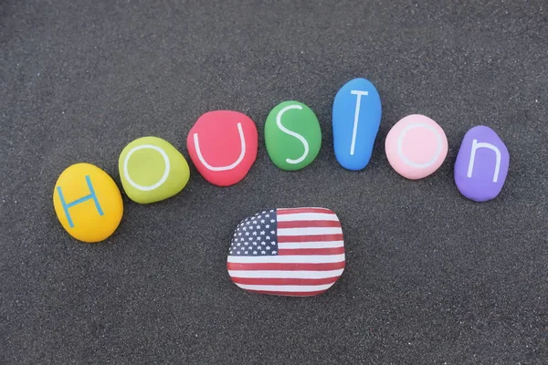Хьюстон Сувенир Главного Города Техаса Соединенные Штаты Америки Цветными Камнями — стоковое фото