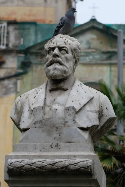 Domenico Martuscelli Marmorbyst Piazza Dante Neaples Italien — Stockfoto