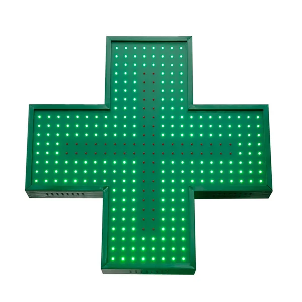Medicina Verde Cruzada Aislada Sobre Fondo Blanco Para Diseño — Foto de Stock
