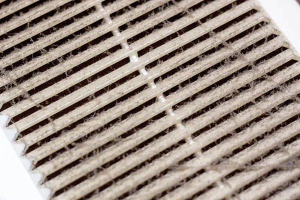 Cleaning Ventilation Plastic Frame Dust Filter Completely Clogged Dust Dirt — Stock Photo, Image