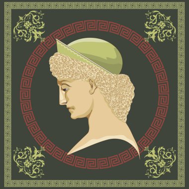 Antik Roma dekor. Cecilia Roma Başkanı vektör Illustration. Barok tarzı dekor unsuru.