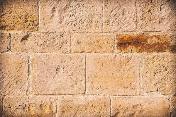 Bir Yığın Halinde Kahverengi Taş Tuğla Bir Duvar Eski Mimari — Stok fotoğraf