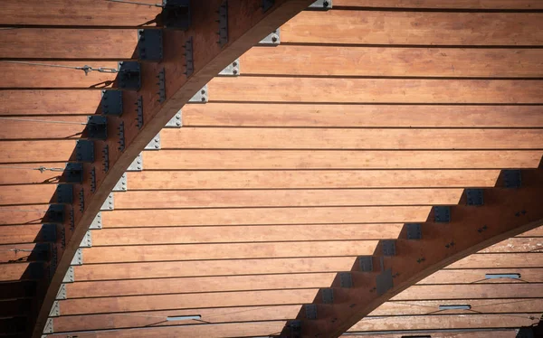 Detalles Abstractos Madera Una Estructura Madera Del Techo Pérgola — Foto de Stock