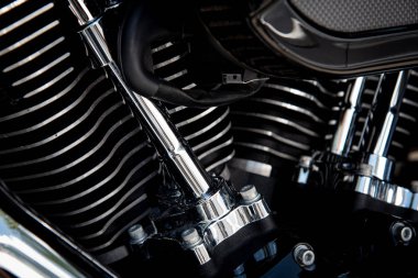Ayrıntılı krom spor motosiklet metal motoru