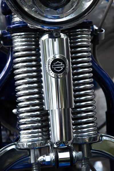 Details eines Harley Davidson Chrom-Metallmotors — Stockfoto
