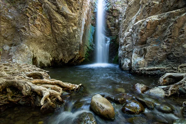 Belas Cachoeiras Millomeri Platres Aldeia Troodos Montanhas Chipre — Fotografia de Stock
