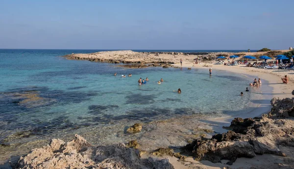 Makronisos Sahili Panoraması, Ayia Napa, Kıbrıs — Stok fotoğraf