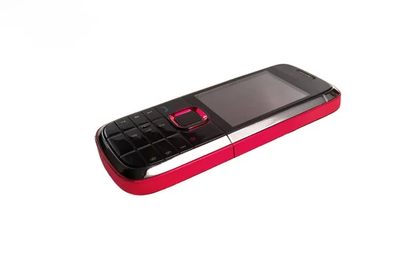 Beyaz arka plan üzerinde düğmeleri ile cep telefonu