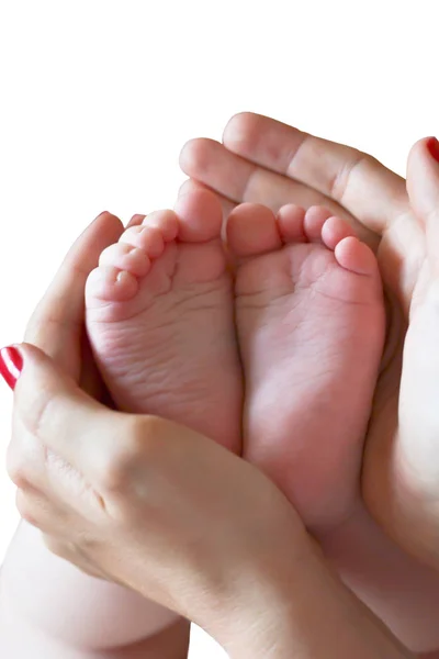 Baby Legs Legs Newborn Parents Hand — Stock Photo, Image