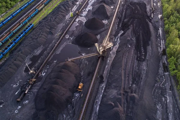 空中ドローン観石炭鉱山 グリヴィツェ ポーランド シレジア — ストック写真