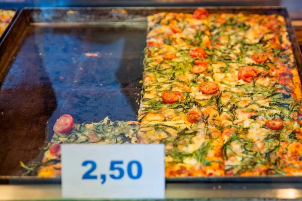 Ιταλική Πίτσα Πάει Πίτσα Κομμάτια Πάρτε Μακριά Τρόφιμα Φαγητό Του — Φωτογραφία Αρχείου