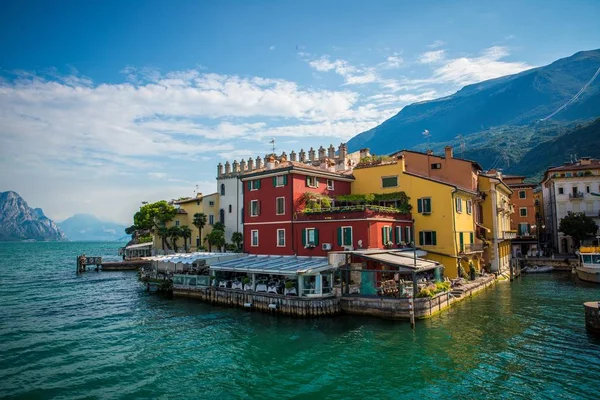 Malcesine Ciudad Orilla Oriental Del Lago Garda Provincia Verona — Foto de Stock