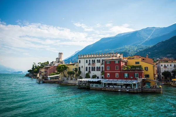 Malcesine Stad Oostelijke Oever Van Het Gardameer Italiaanse Provincie Verona — Stockfoto
