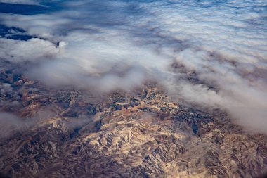 Havadan görünümü Negev Çölü İsrail üzerinde. Necef Güney İsrail bir çöl ve semidesert bölgenin adıdır.