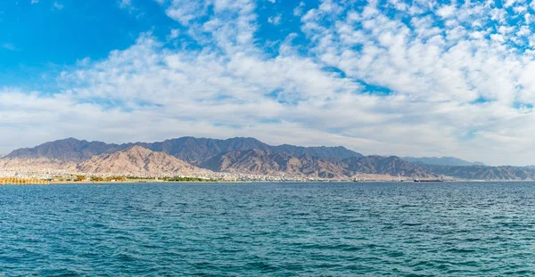 View on Jordan Aqaba city from Eilat. Aqaba bay