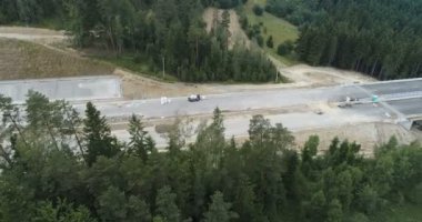 Yol ve viyadükt inşaat drone hava video