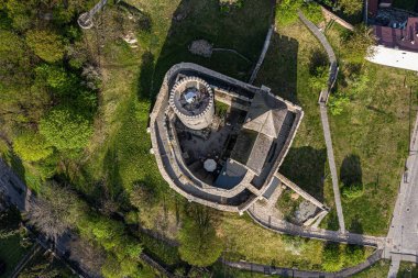 Bedzin 'deki Ortaçağ' dan kalma taş kale. Silezya, Polonya. Taş kale 14. yüzyıldan kalma.