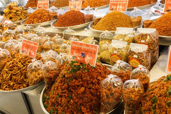 Gewürze Und Gebratene Thailändische Speisen Oder Tor Kor Market Bangkok — Stockfoto