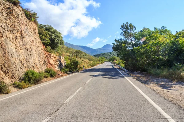 Strada Vuota Attraverso Parque Naturel Sierra Magina Jaenprovince Spagna — Foto Stock